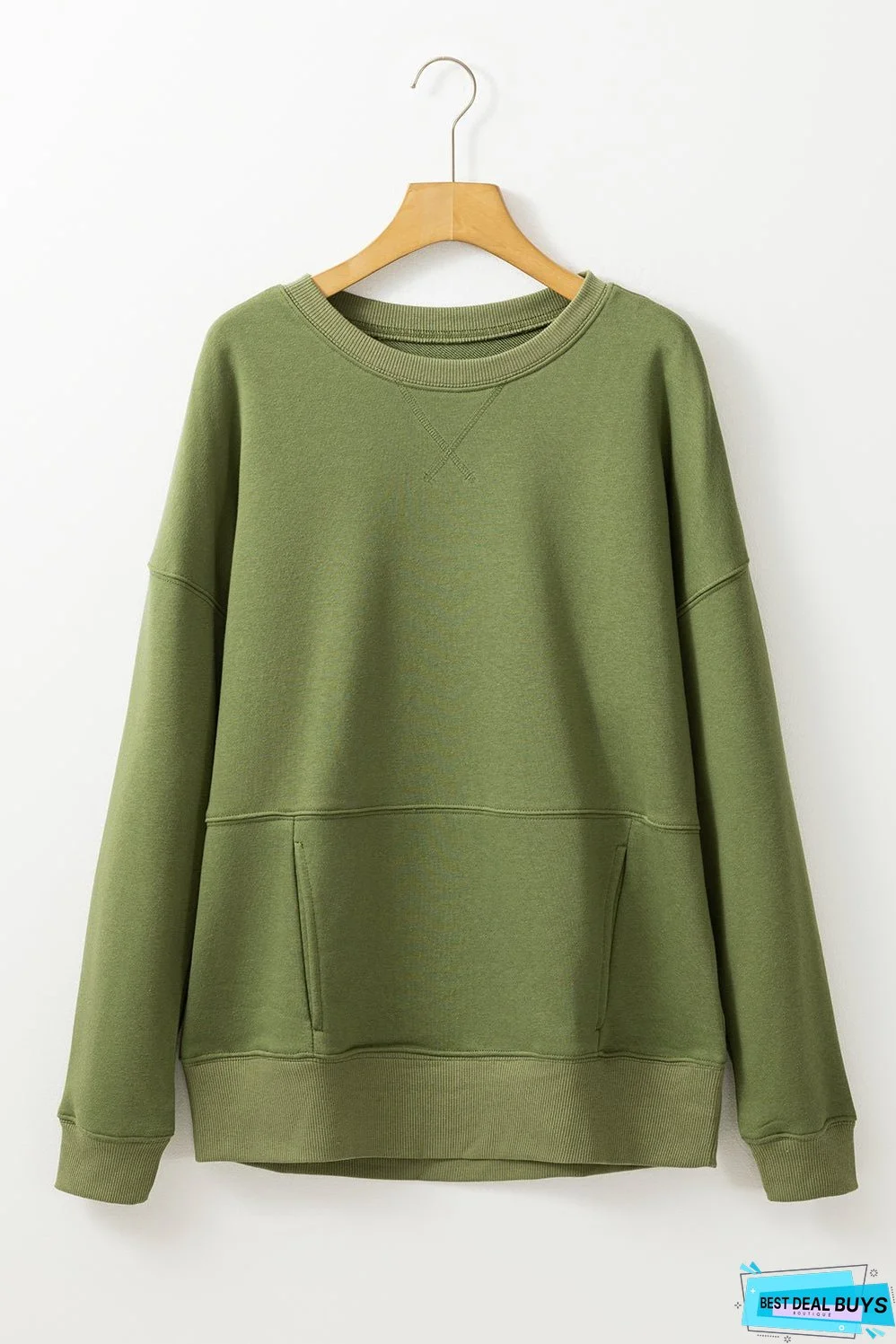 Crisscross Stitching Loose Sweatshirt