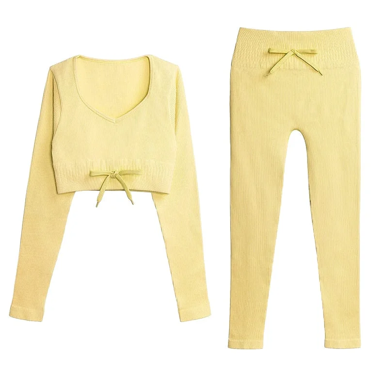 SVOKOR Sport Two Piece Sets Women Gym Tracksuits Workout 2Pcs Sexy Running Leggings Cycling Shorts Fitness Vest Short Crop Tops