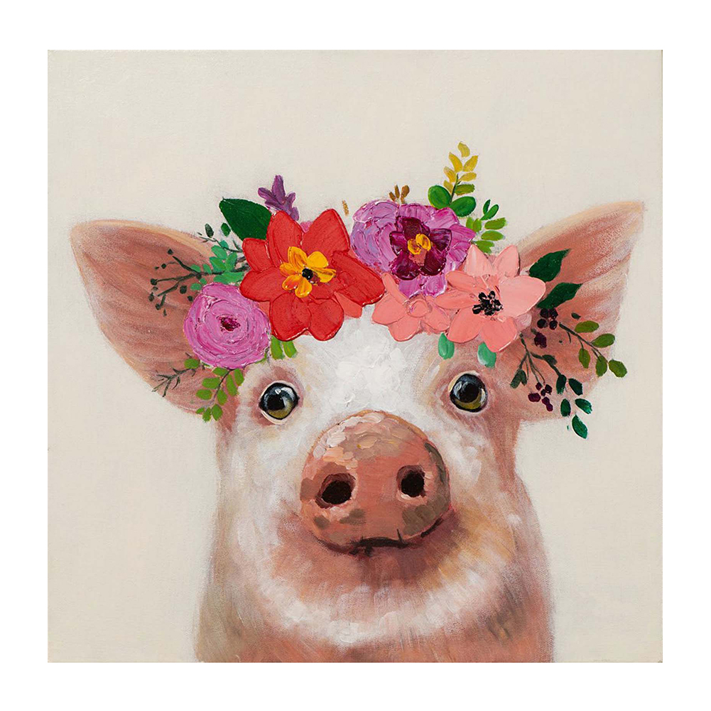 

30*30CM - Round Drill Diamond Painting - Pig, 501 Original