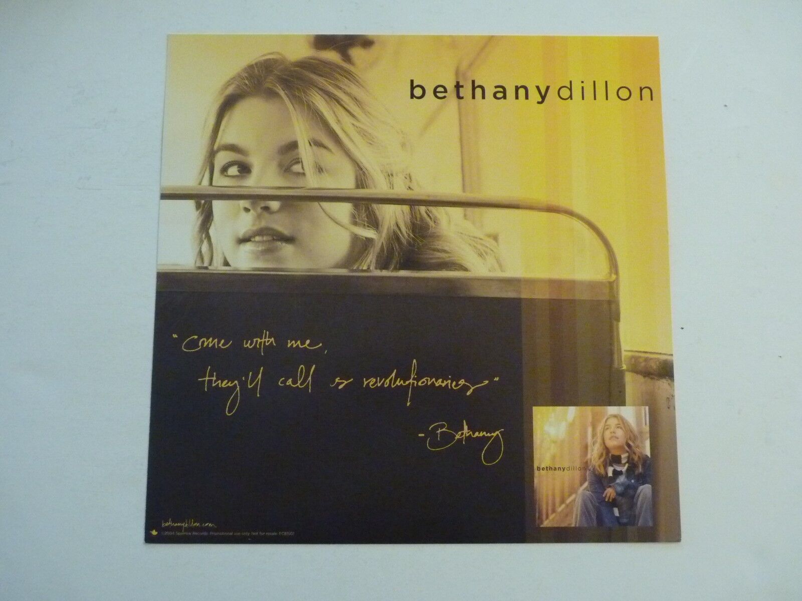 Bethany Dillon 2004 Promo LP Record Photo Poster painting Flat 12x12 Poster