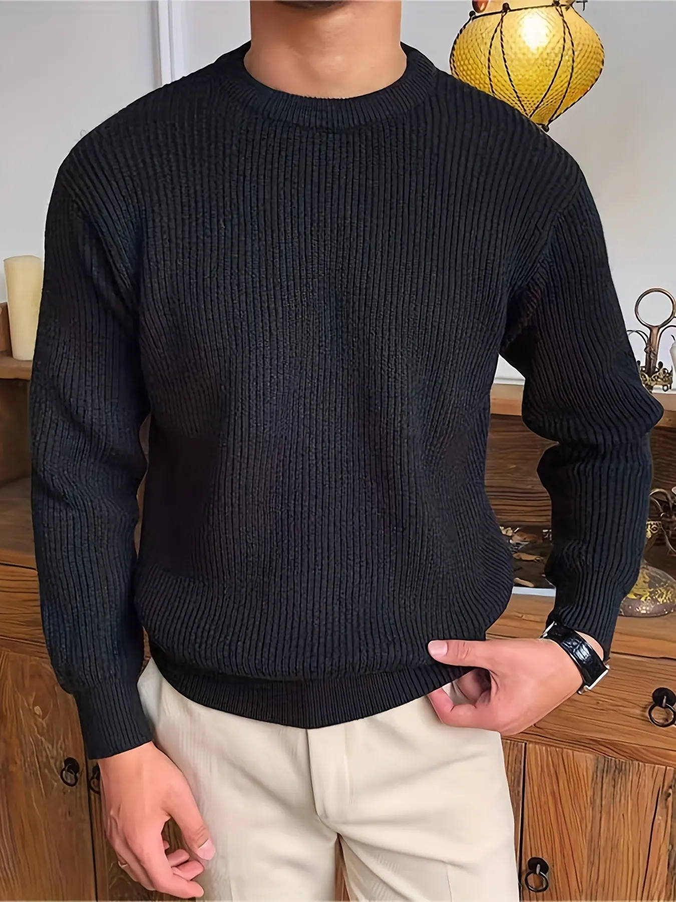 Milan Men's Crew Neck Knit Jumper &ndash; Soft Everyday Knitwear &ndash; view 2
