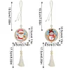 2Pcs Diamond Painting Wooden Double Sided Santa Claus Snowman Hanging Tassel Pendant