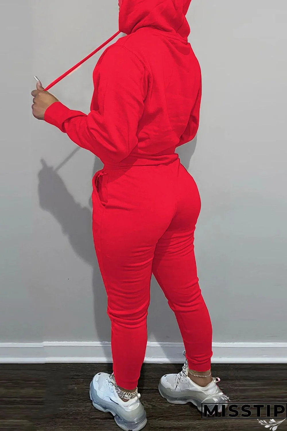 Blue Casual Solid Patchwork Hooded Collar Long Sleeve Two Pieces