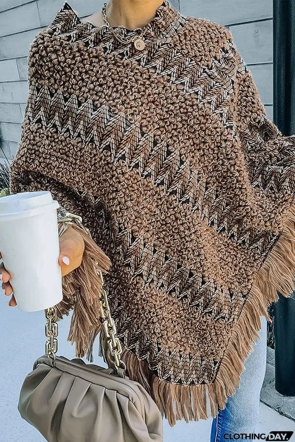 In Your Eyes Ethnic Knit Poncho