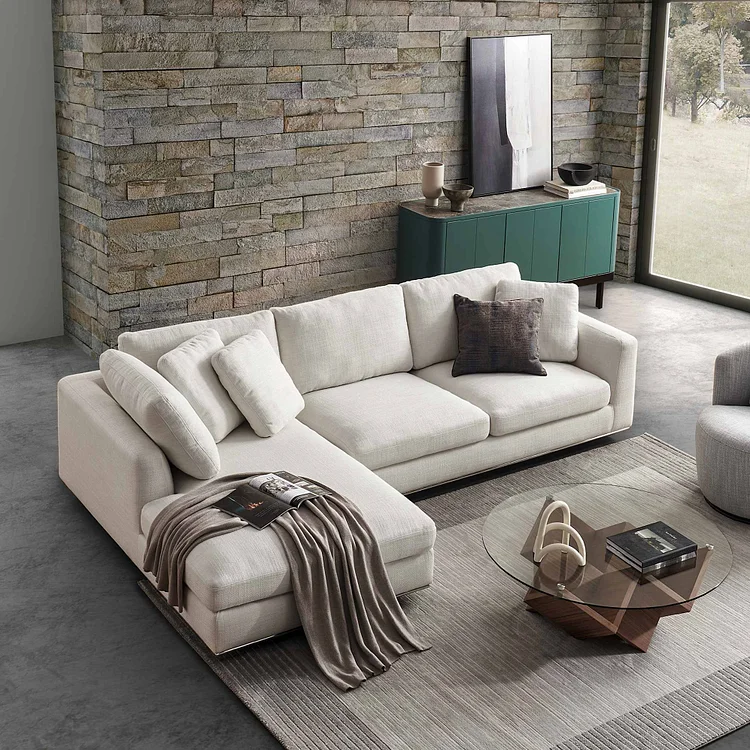 Hamilton Chaise Sectional Sofa with Storage Ottoman