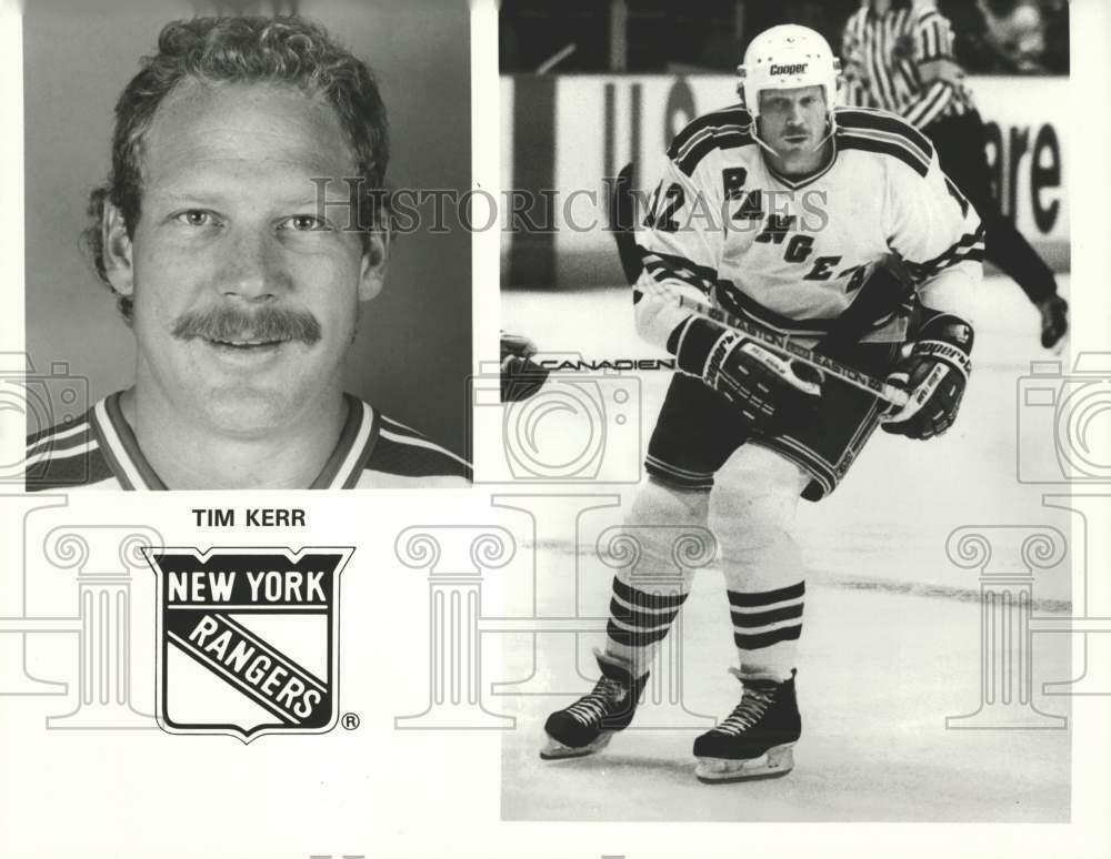 Press Photo Poster painting New York Rangers hockey player Tim Kerr - srs03045