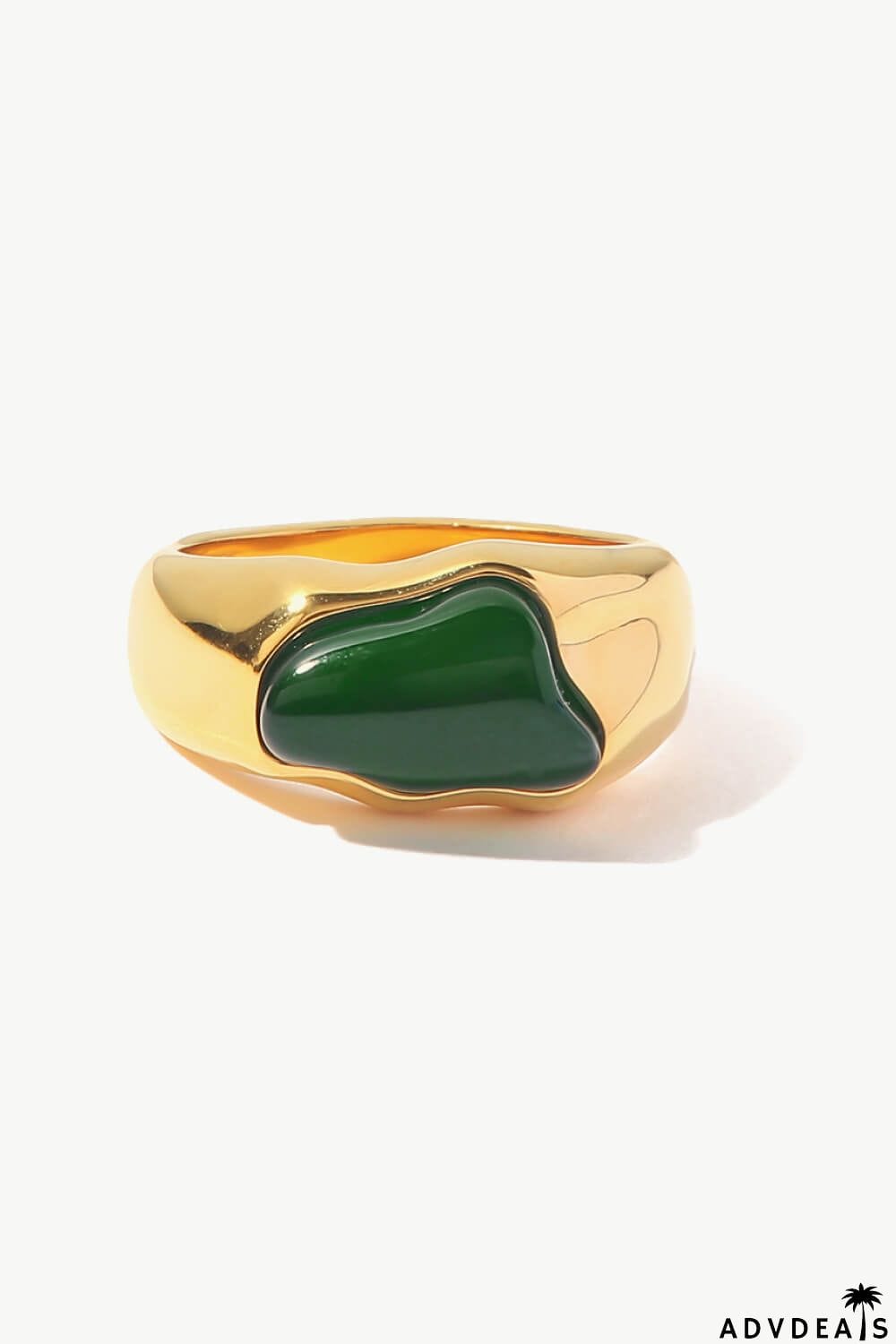 Inlaid Natural Stone Stainless Steel Ring