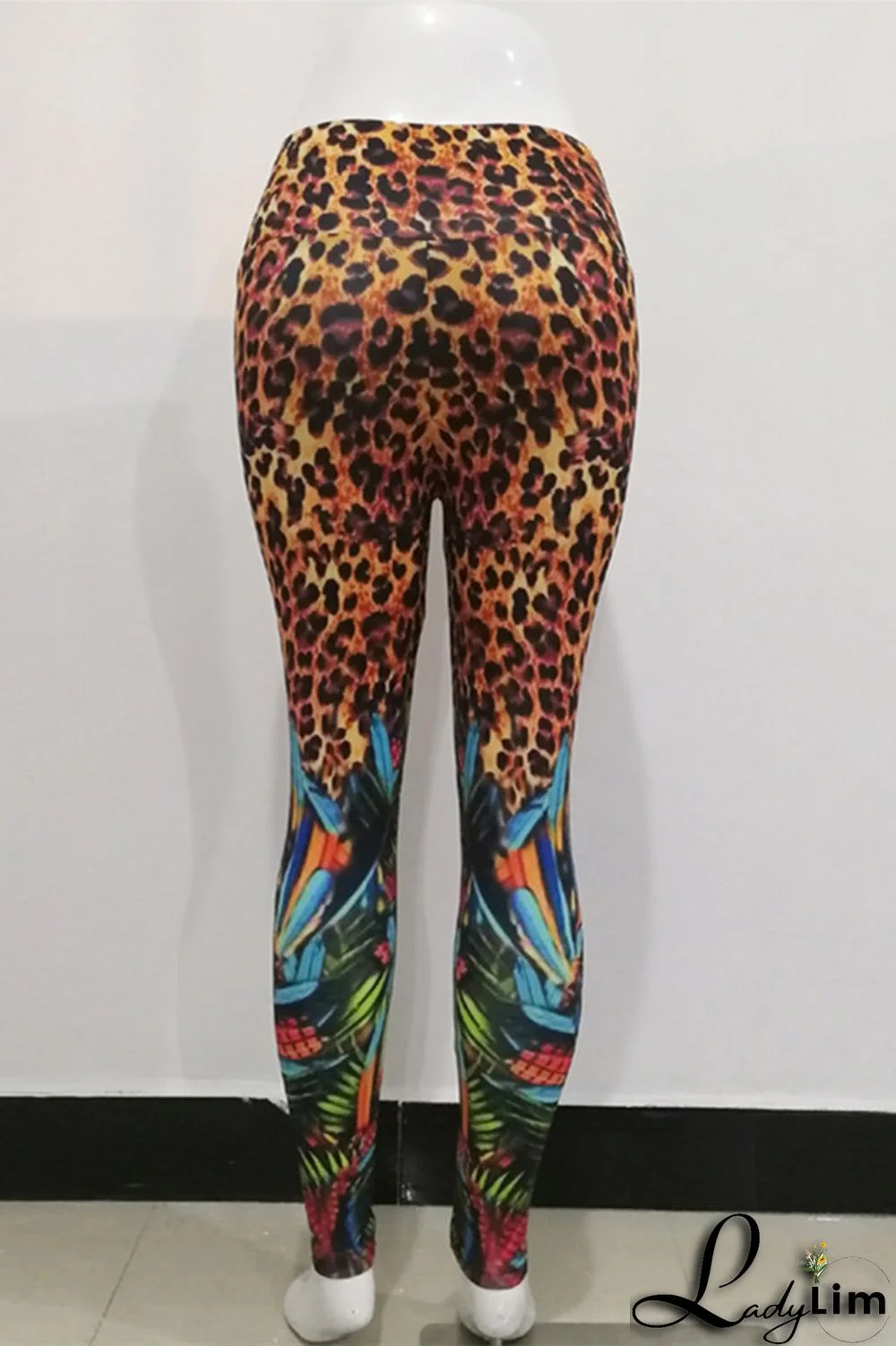 Leopard Print Fashion Casual Sportswear Print Basic Skinny High Waist Pencil Trousers