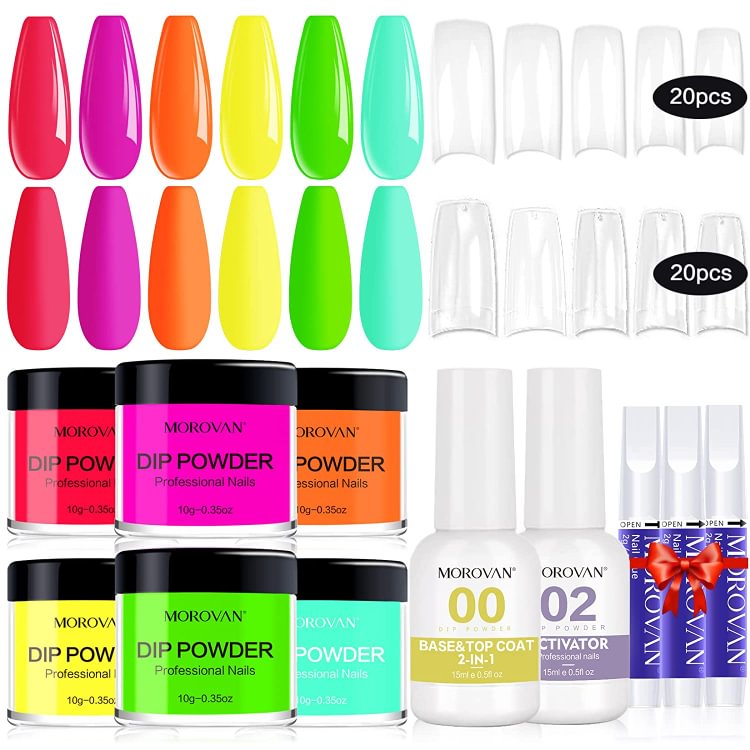 Morovan 6 Colors Dip Powder Nail Kit Starter DPS06