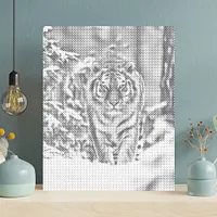 Siberian Tiger in Snow - Dot Painting