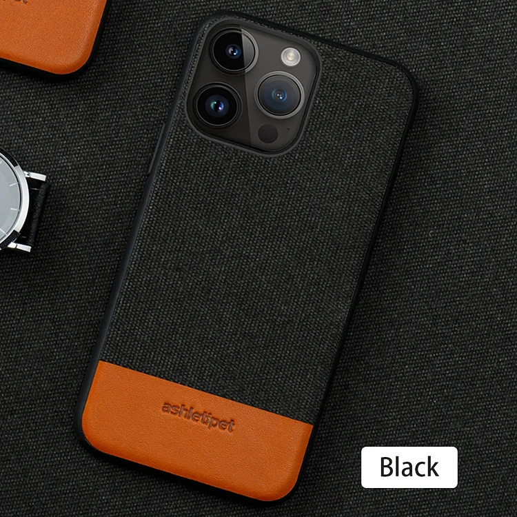 Canvas & Leather Cover Phone Case for iPhone  Etrgadget- Smartphone Cases & Covers | Accessories
