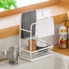Home Kitchen Counter Top Standing Wall Hanging Towel Sponge Storage Drainage Rack