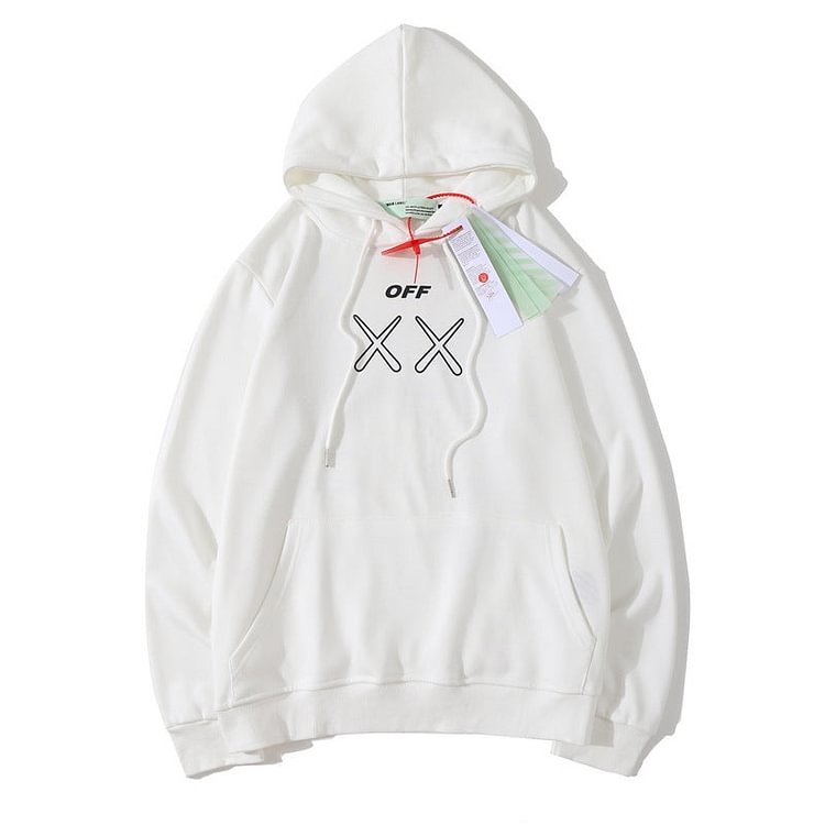 Off White Hoodie Autumn and Winter Printed Arrow Hooded Sweater Men and Women Loose