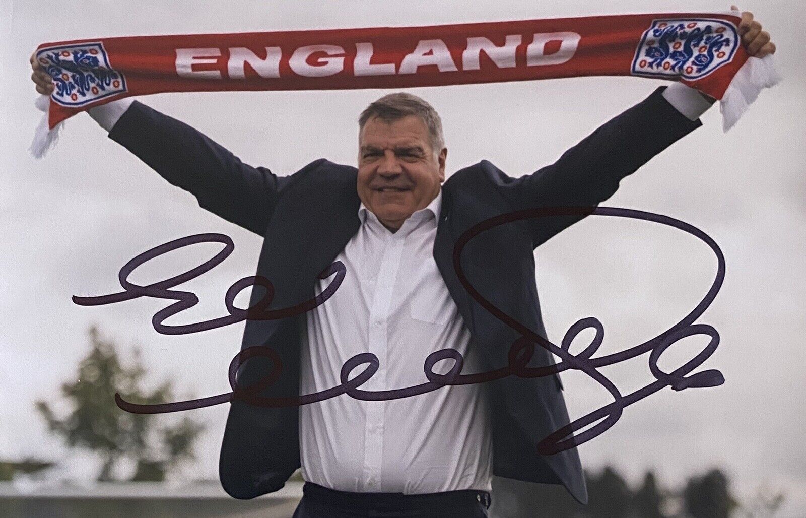 Sam Allardyce Genuine Hand England 6X4 Photo Poster painting