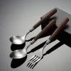 High-grade Walnut Handle Stainless Steel 304 Tableware Three-piece Set