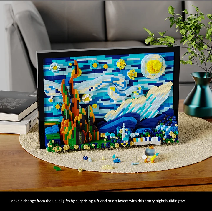 1731PCS Starry Night Famous Van Gogh Painting Micro Particle