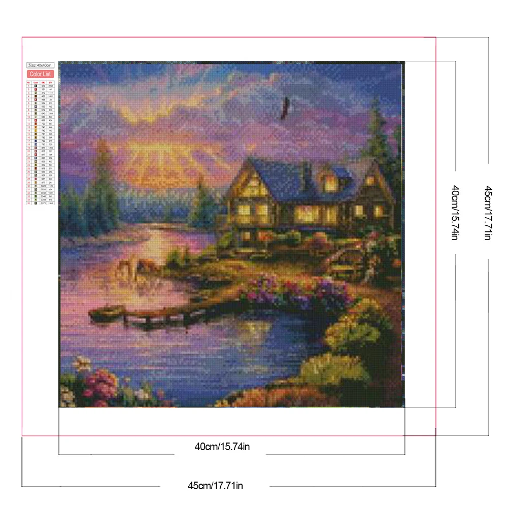 Partial AB Diamond Painting - Full Square Drill - Garden House(Canvas|45*45cm)