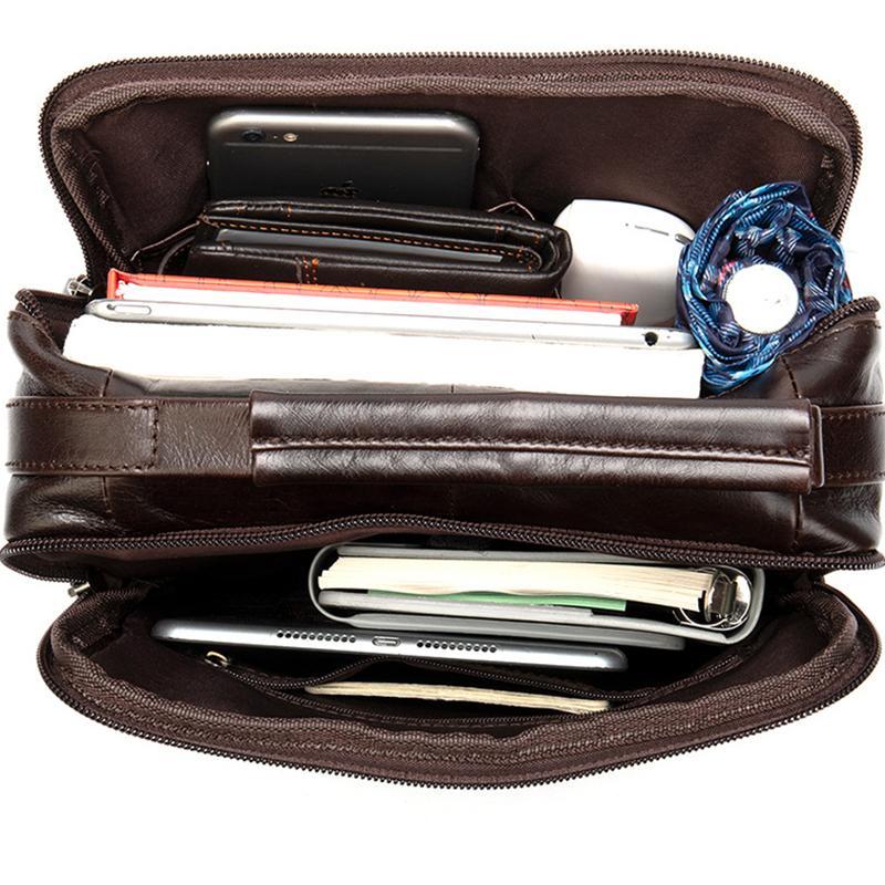 Men's Retro Casual Leather Business Handbag Crossbody Bag