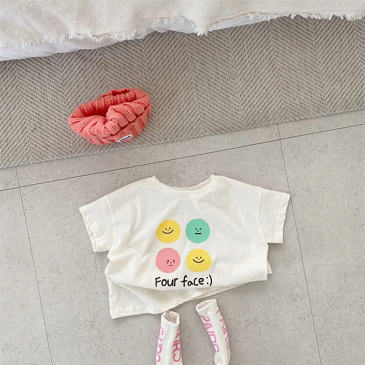 Baby Toddler Boy/Girl Cartoon Print Pullover Short Sleeve T-shirt