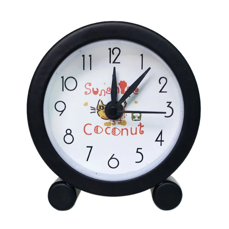 1PCs Creative Cute Cartoon Mini Metal Alarm Clock Portable Electronic Adults Travel Home Bed Desk Clock Decor Alarm Clock