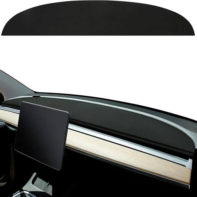 SEBLAFF Black Dashboard Cover Pad Dash Fluffy Mat Replacement for 2017-2023 Model Y Model 3