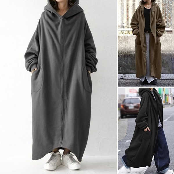 Women Long Cardigan Coat Tops Outwear Hoodies Hoody Blouse Kaftan Shirt Dress Plus size - Life is Beautiful for You - SheChoic