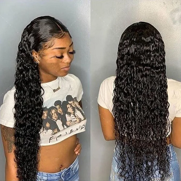 🔥Hair®| Brazilian Water Wave 360 Lace Frontal Wigs Lace Front Human Hair Wigs Pre Plucked With Baby Hair Remy Brazilian Lace Wig