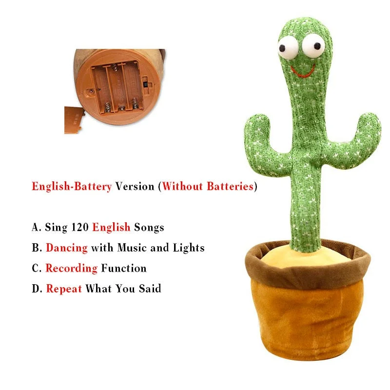 Dancer Cactus For Kids And Talking Captus Dancer Toy Smart Dancing Cactus Plush Toy Singing Dancing Cactus Russian Repeat