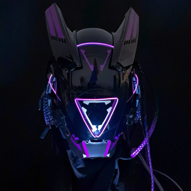 Cyberpunk angular glowing mask / TECHWEAR CLUB / Techwear