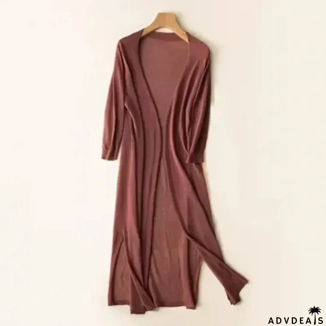 Elegant lightweight women's long jacket