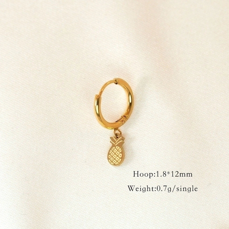 1 Pair Minimalist Cross Devil’s Eye Moon 304 Stainless Steel Drop Earrings