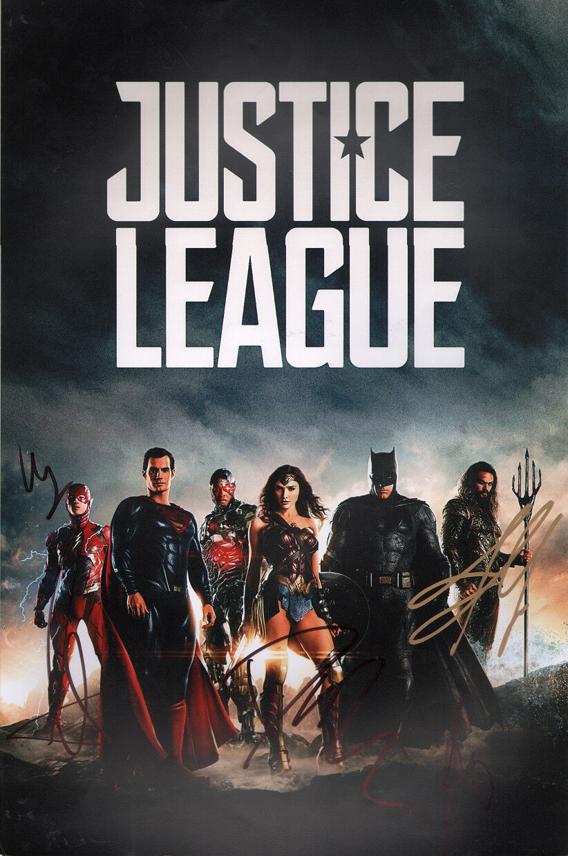 ~~ JUSTICE LEAGUE Cast(x5) Authentic Hand-Signed JASON MAMOA