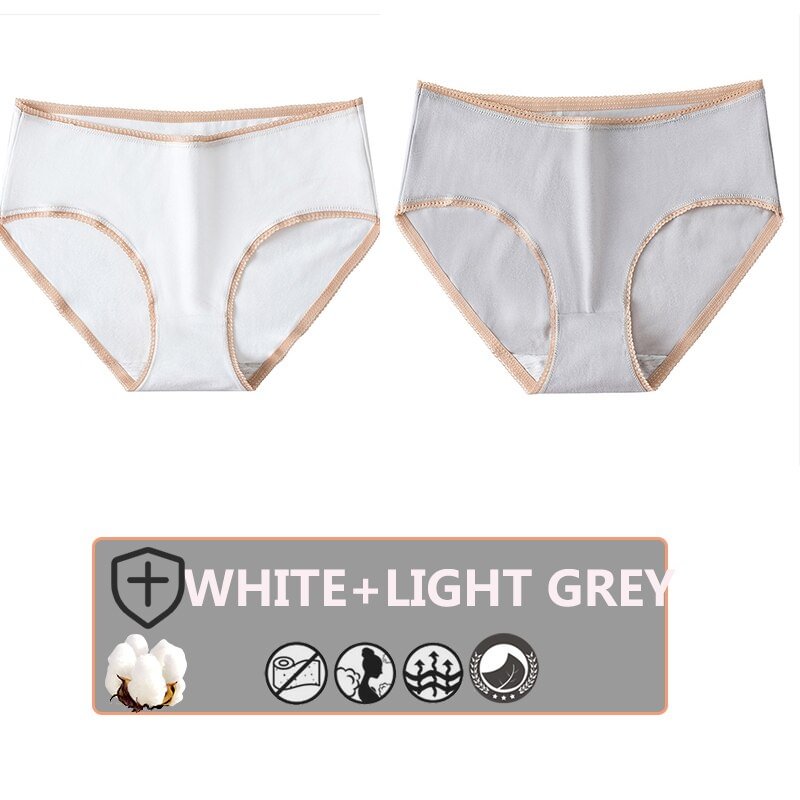 FINETOO 2PCS/Set Cotton Panties Women Sexy Underwear For Girl Lingerie Lady Cute 8 Solid Candy Colors Pantys Woman Female Briefs