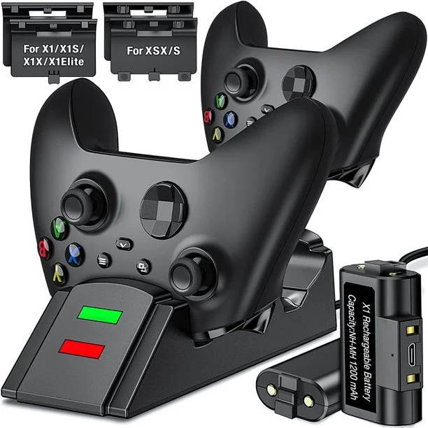 Dinofire Controller Charger Station for Xbox One, Charging Station for Xbox One Controller Battery Pack & 2 x 1200 Rechargeable Battery Pack