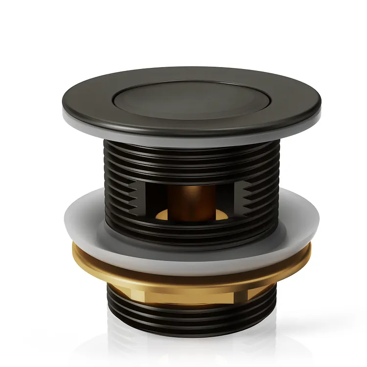 EVERSTEIN Overflow Pop Up Bathtub Drain Matte Black