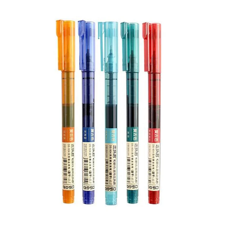 8 Colors Ink Straight liquid Gel Pen Set Colorful Liquid Roller Pen 0.5mm Rollerball Pens Artistic font School office Stationery