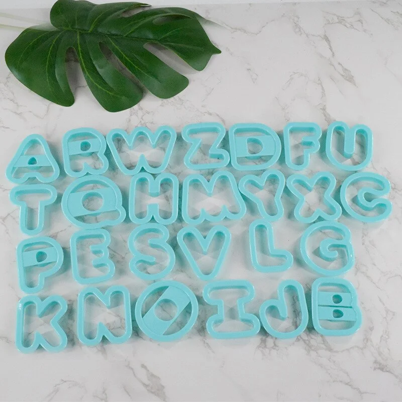 Athvotar / set cute large alphabet letter plastic cookie cutter fondant ...