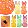 Easter Bunny Night Light 3D Printed LED Cute Rabbit Lamp Lighted Hollow Out Bunny Figurine Easter Gifts Kawaii Room Decor (5PCS)