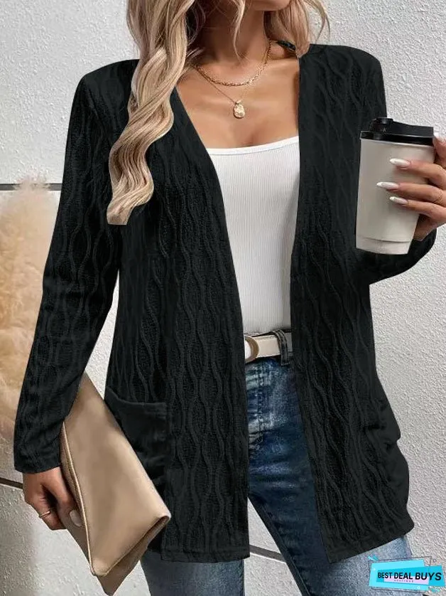 Women's Solid Color Home Leisure Temperament Commute Coats