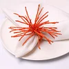 Coral Red Beads Flower Catering Napkin Ring