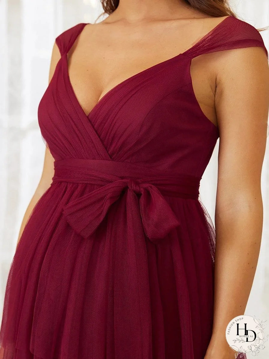 V-Neck Maternity Dress