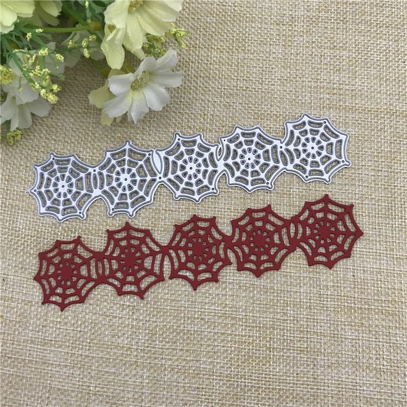 Halloween Spider Web Lace Border Edge Metal Cutting Dies Stencils For Card Making Decorative Embossing Suit Paper Cards Stamp