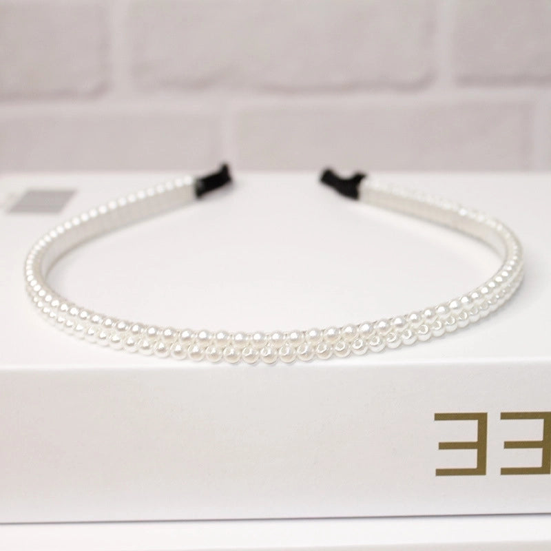 New Pearl Headband Women Korean Internet Celebrity Headband Hair Clip Women’s Simple Elegant Pressed Hair Clip Headwear
