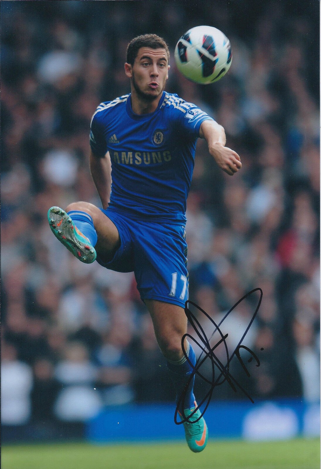 Eden HAZARD Signed Autograph 12x8 Photo Poster painting AFTAL COA Chelsea Premier League WINNERS