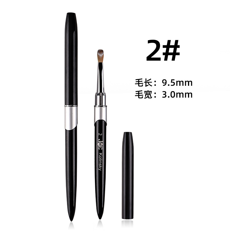 Falconsama 100% Kolinsky Acrylic Nail Brush Black Nail Art Extension Builder Pen Drawing Brushes Nails Pen Quality Manicure Tools
