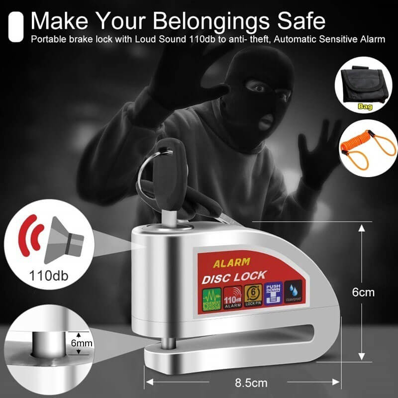 JOYOR Forever electric scooter alarm disc brake lock antitheft motorcycle electric battery portable special mountain road key