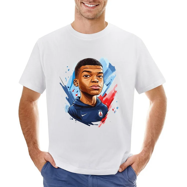Kylian Mbappe Inspired Pop Art Men's Soccer Culture Tee