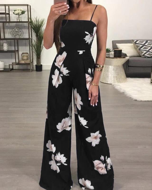 New Womens Summer Playsuit Romper Jumpsuit Ladies Sleeveless Casual Floral Print Elegant