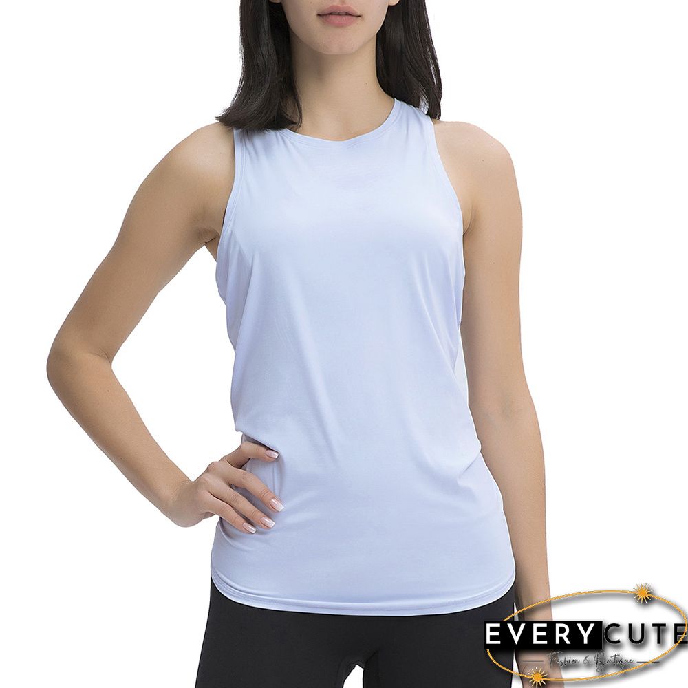 Light Blue Back Bowknot Breathable Sports Tank