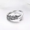 925 Sterling Silver Vintage Style Leaves Ring